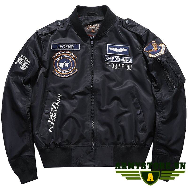 [HCM]Áo khoác lính Mỹ áo khoác pilot cao cấp ARM-960 (Đen)