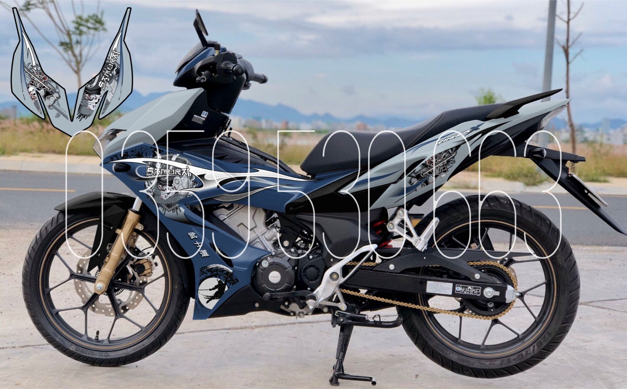 Tem rời Winner X xanh bạc - samurai