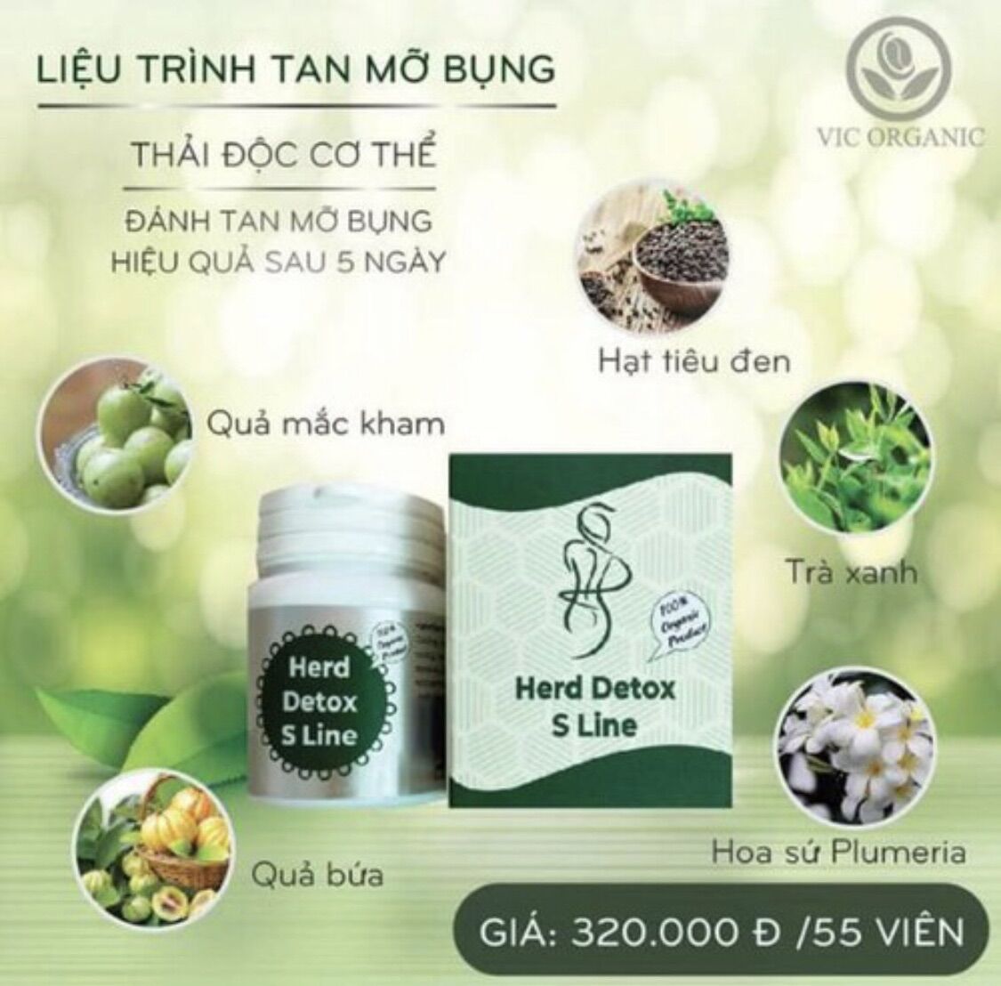 [HCM]Herd detox S line detox giúp giảm mỡ bụng eo thon gọn