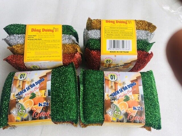 Sỉ _ 60 Miếng Rửa Chén Kim Tuyến (Loại tốt, Hình thật)