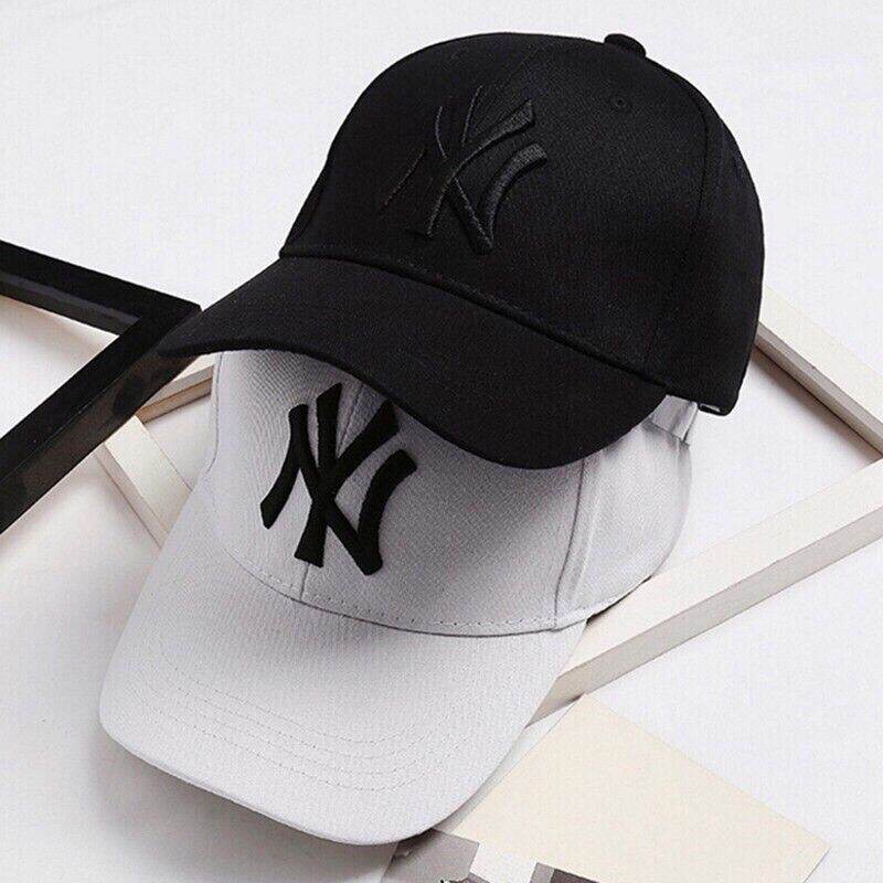 Mũ lưỡi trai nam nữ - Mũ lưỡi trai thể thao thêu logo NY chất liệu kaki