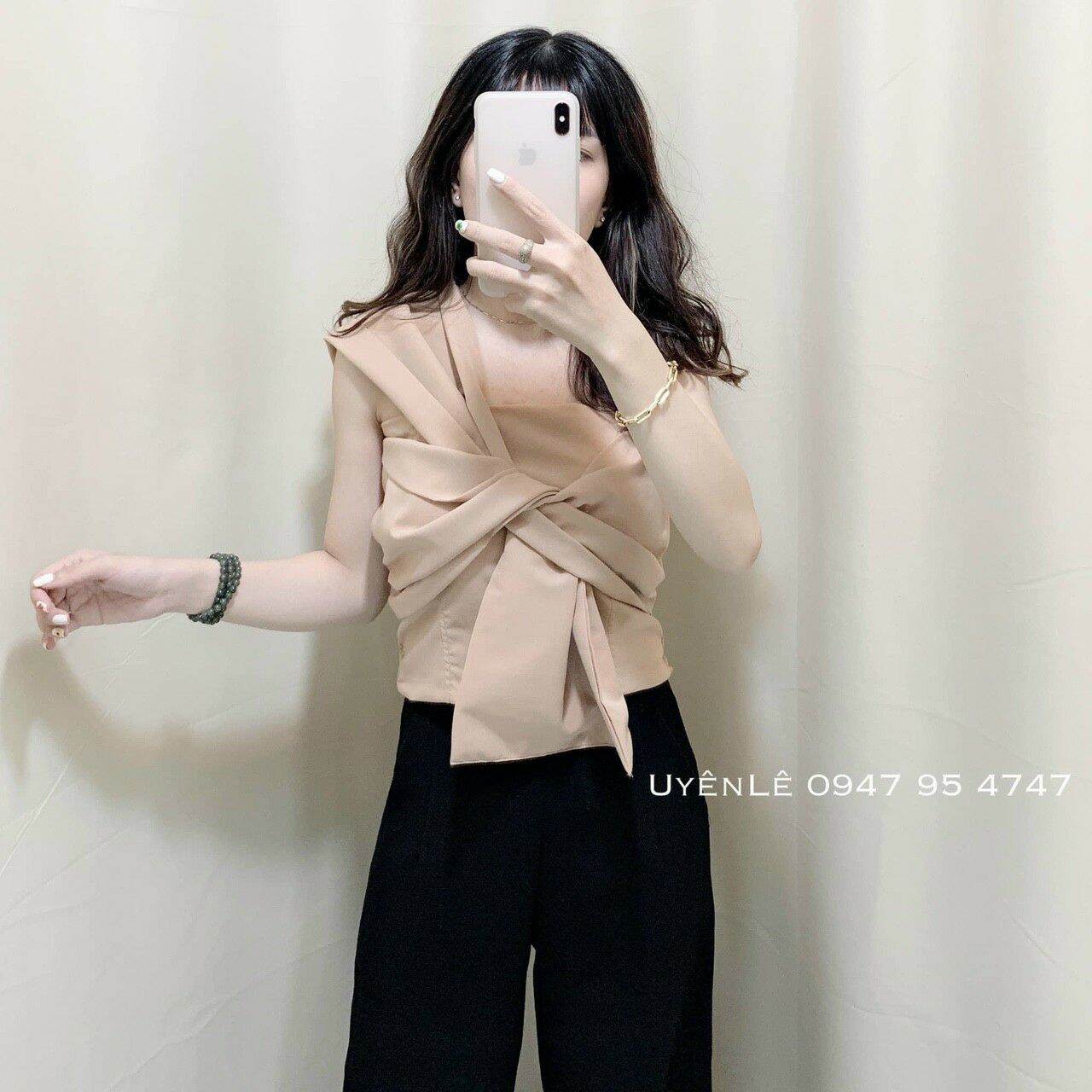ÁO KIỂU BUỘC NƠ LỆCH VAI