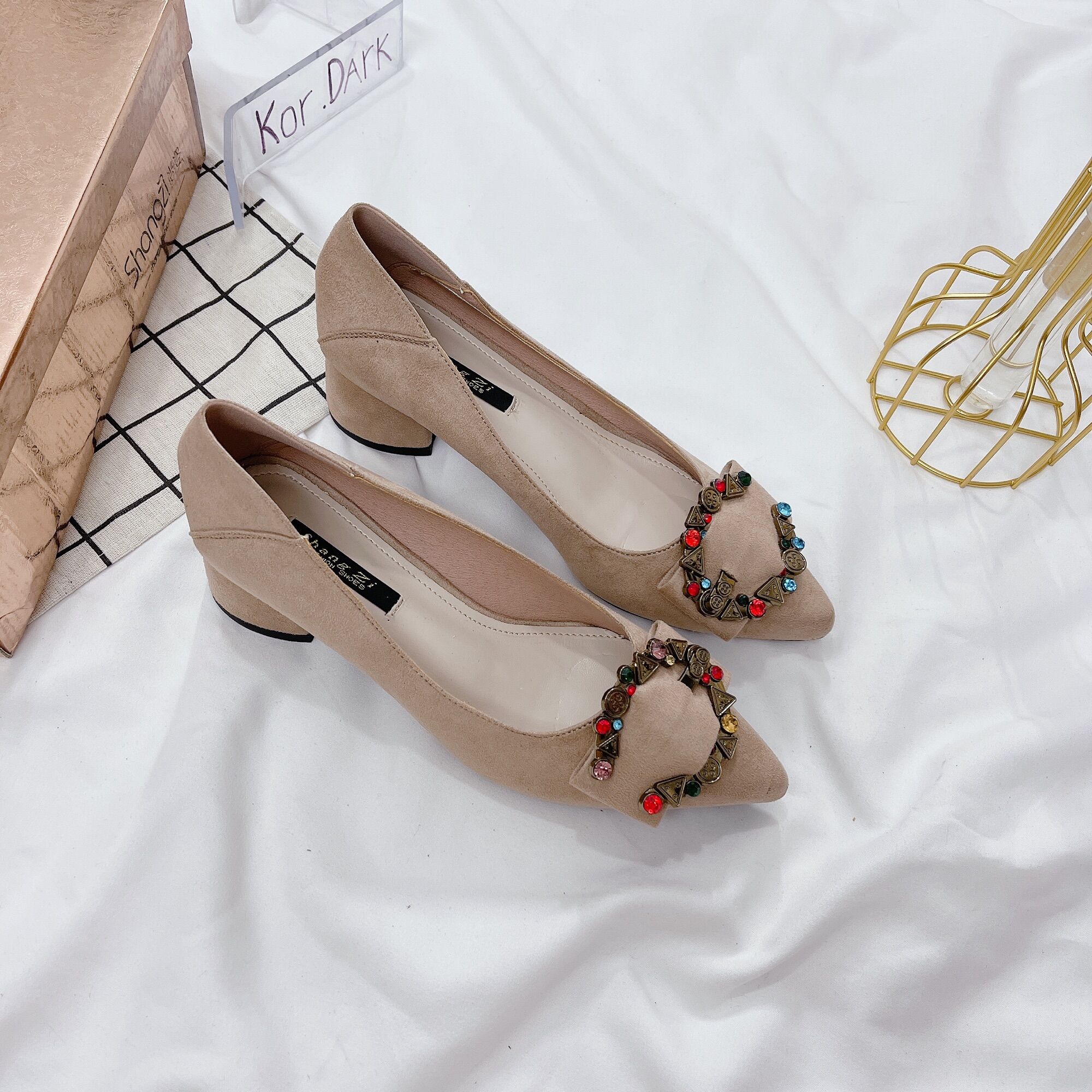 GIẦY BÚP BÊ NỮ ,ĐẾ CAO 3cm