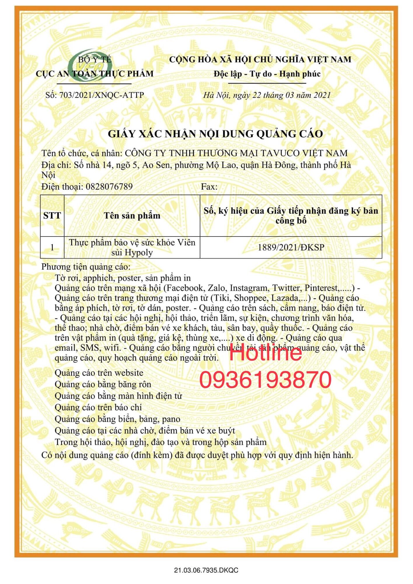 VIÊN SỦI HYPOLY