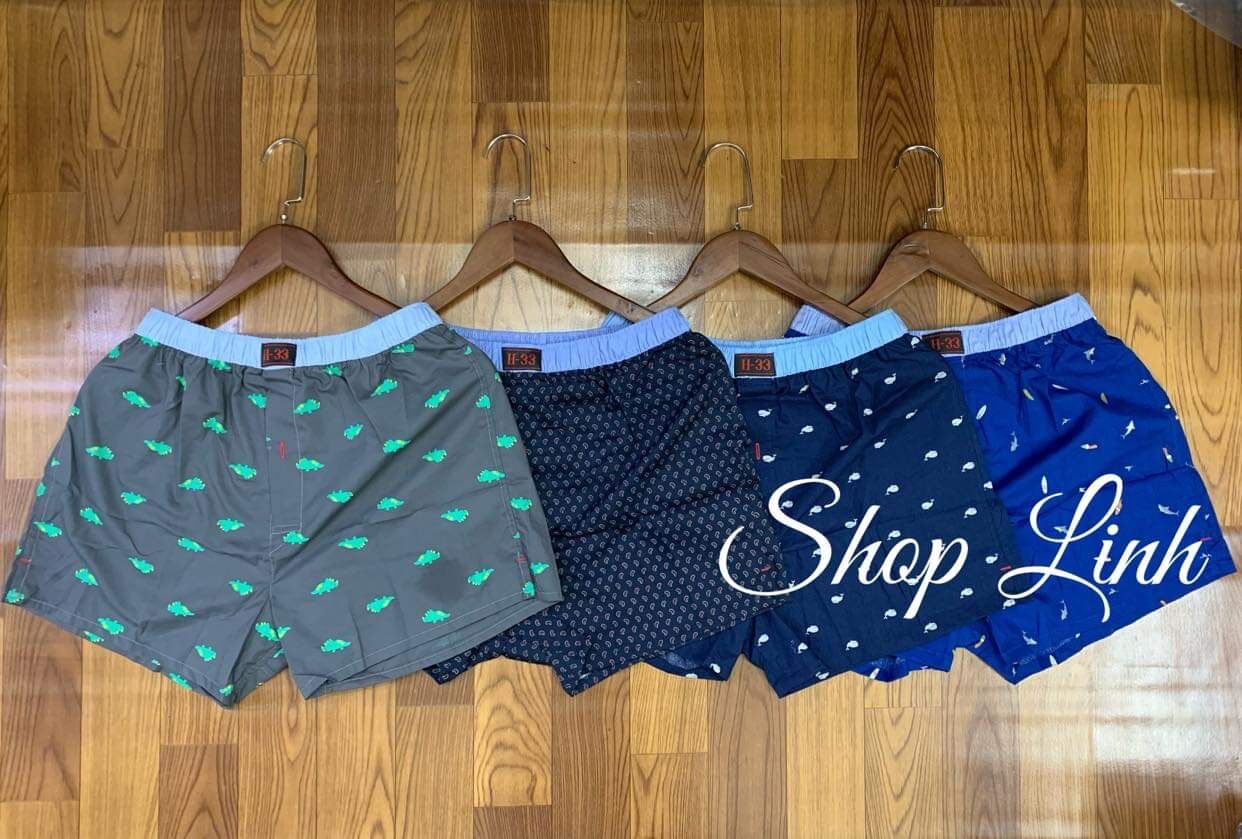 [HCM]Combo 4 quần đùi ngủ nam H33.Vải kate cotton mịn đẹp thoáng mát.