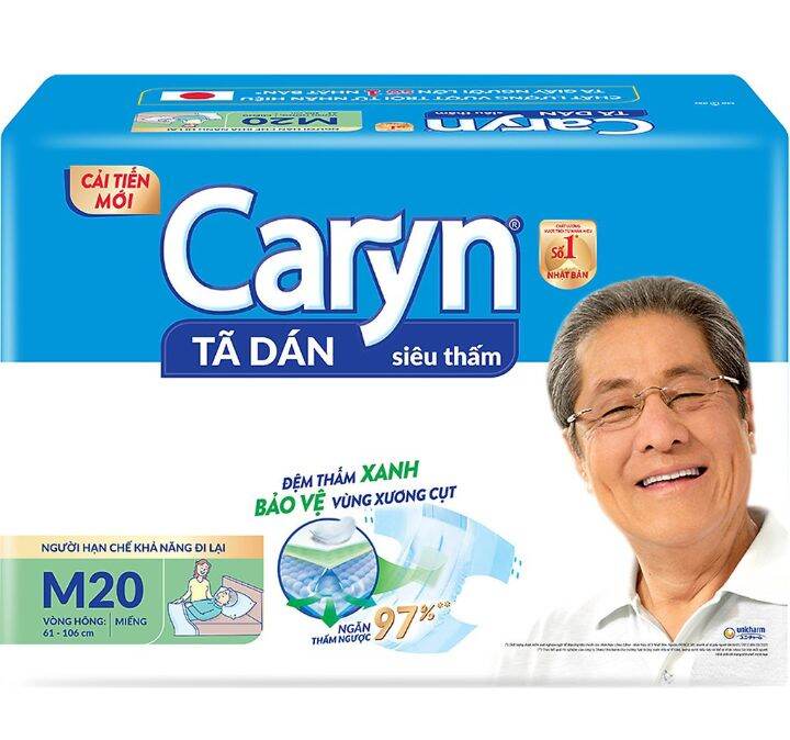 Tã dán người già Caryn M20 miếng siêu thấm mẫu mới