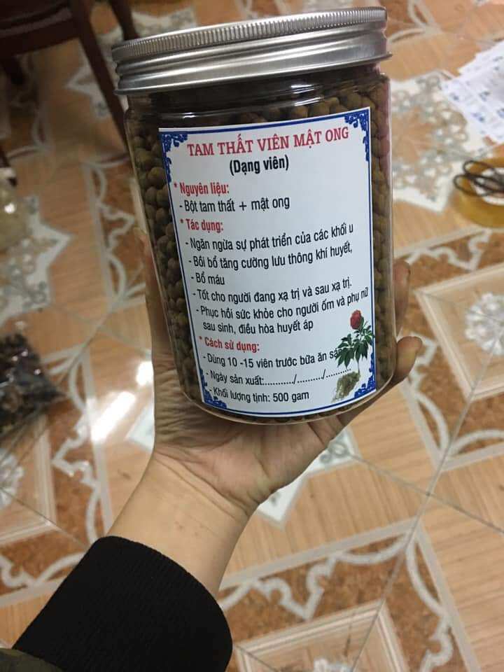500g viên tam thất mật ong