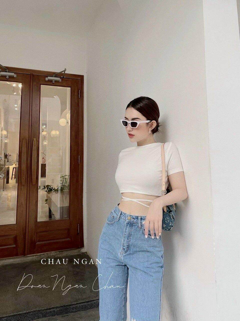 [HCM]ÁO CROPTOP DÂY QUẤN EO
