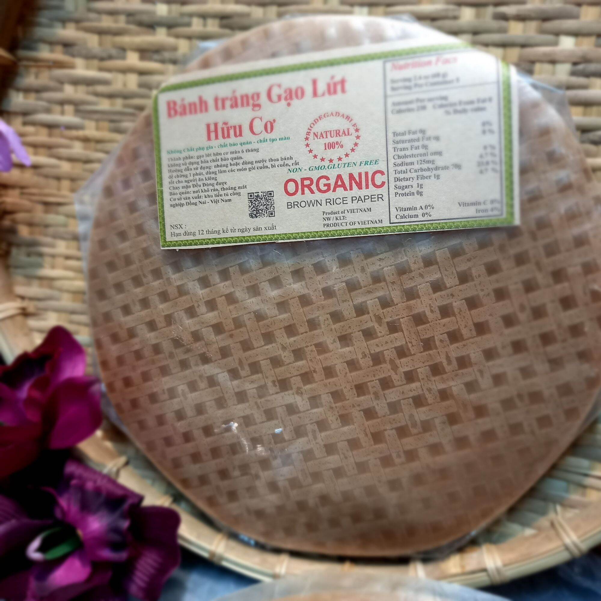 Bánh Tráng Gạo Lứt Hữu Cơ 500GR