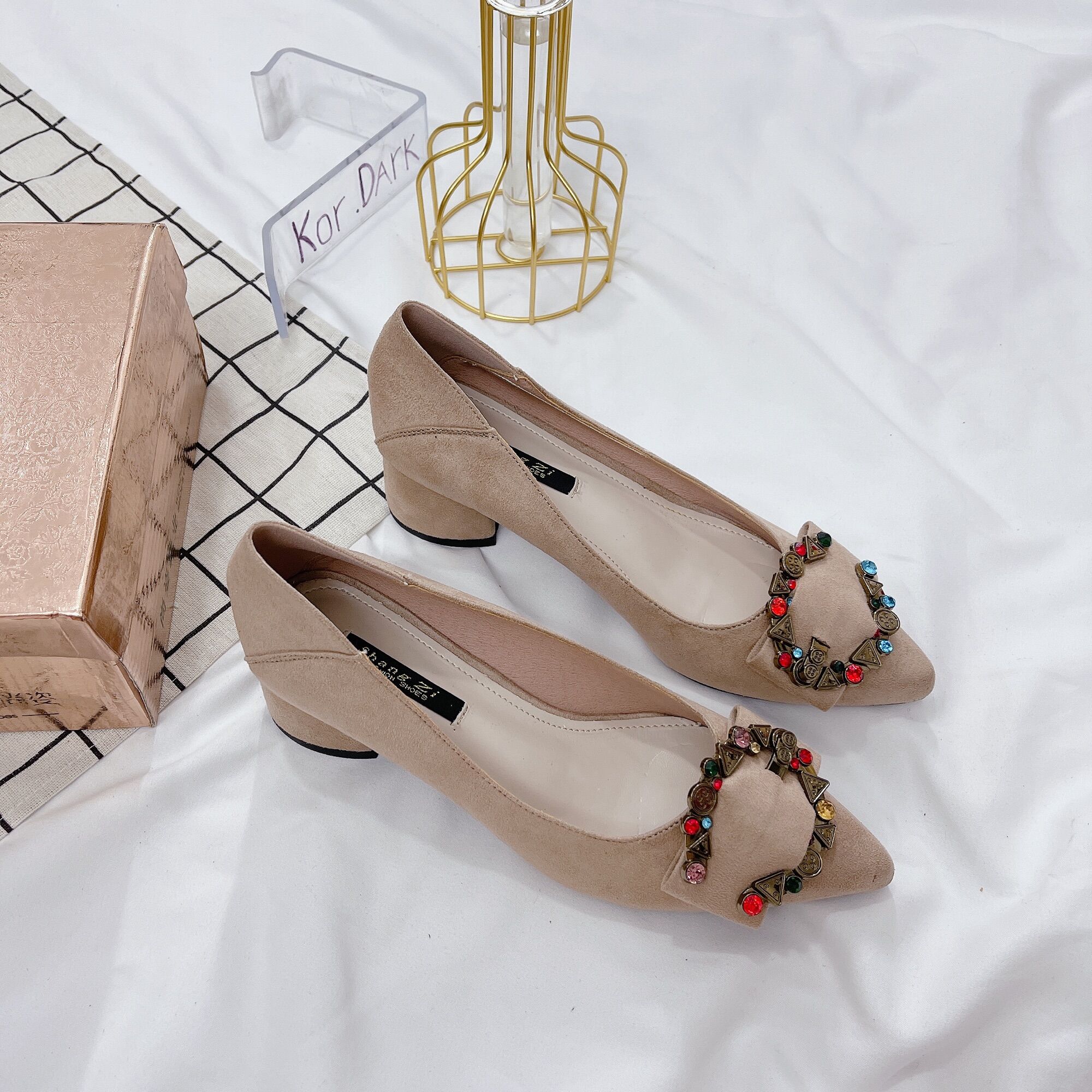 GIẦY BÚP BÊ NỮ ,ĐẾ CAO 3cm