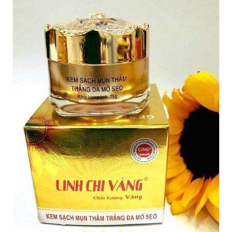 [Hcm]Kem Mụn Thâm Trắng Da Liền Sẹo Linh Chi Vàng