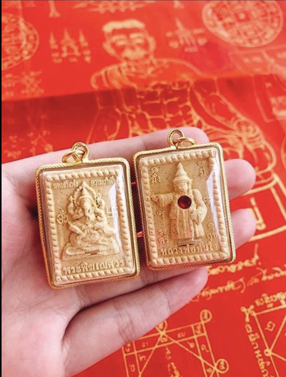 MẶT DÂY CHUYỀN VOI PIKANET & THẦN CHỈ 2IN1 CHÙA WATTRAIMIT THÁI LAN