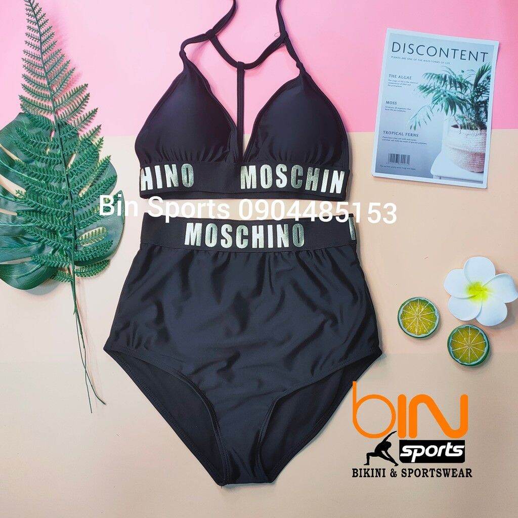 Đồ bơi nữ bikini 2 mảnh cạp cao moschino freesize bin sports bhv006