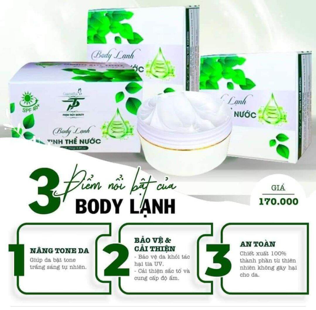 Kem Dưỡng Trắng Da Body Lạnh Tinh Thể Nước (250G)