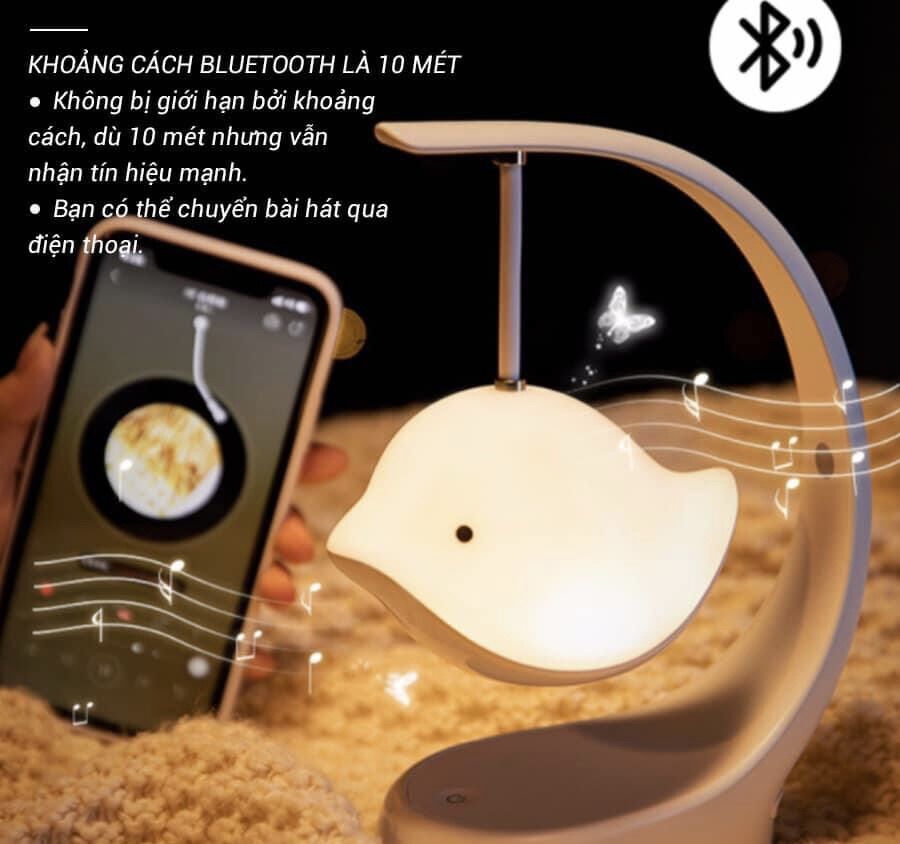 Loa bluetooth kiêm đèn ngủ chim bay đèn có 7 màu