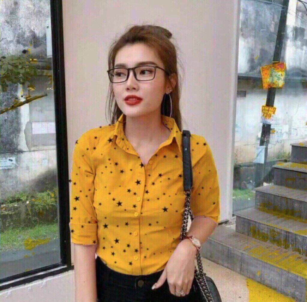 Áo sơ mi nữ họa tiết ngôi sao