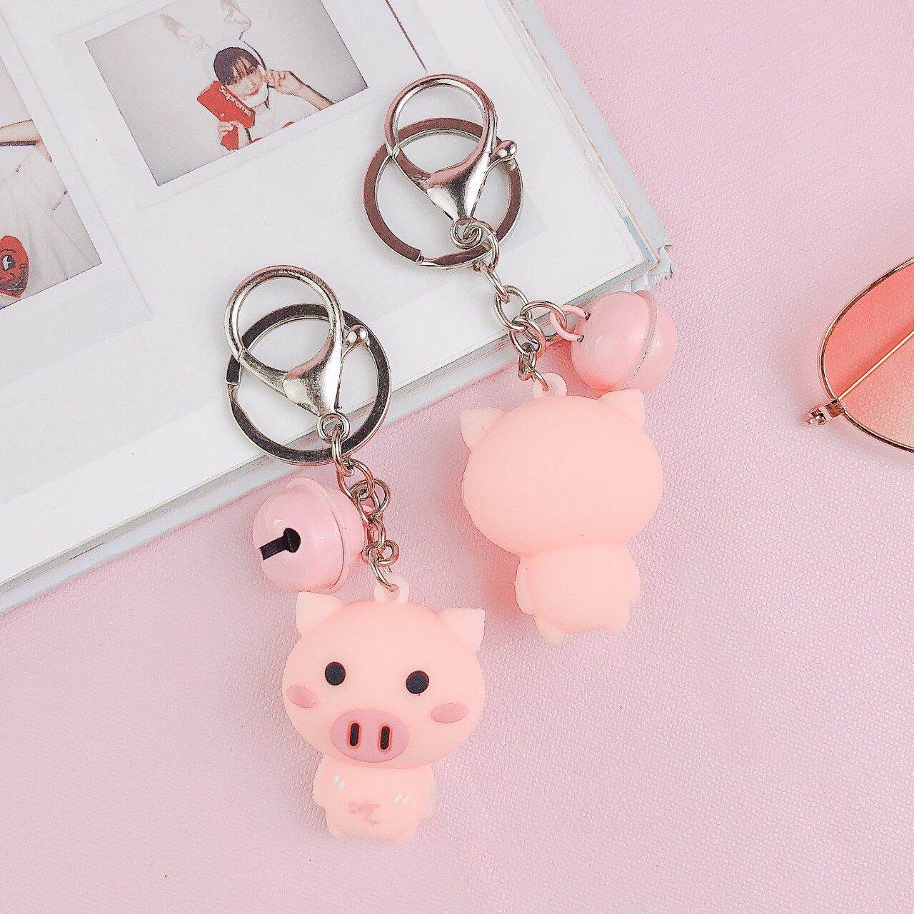 Móc khóa leng keng bé heo xinh đẹp