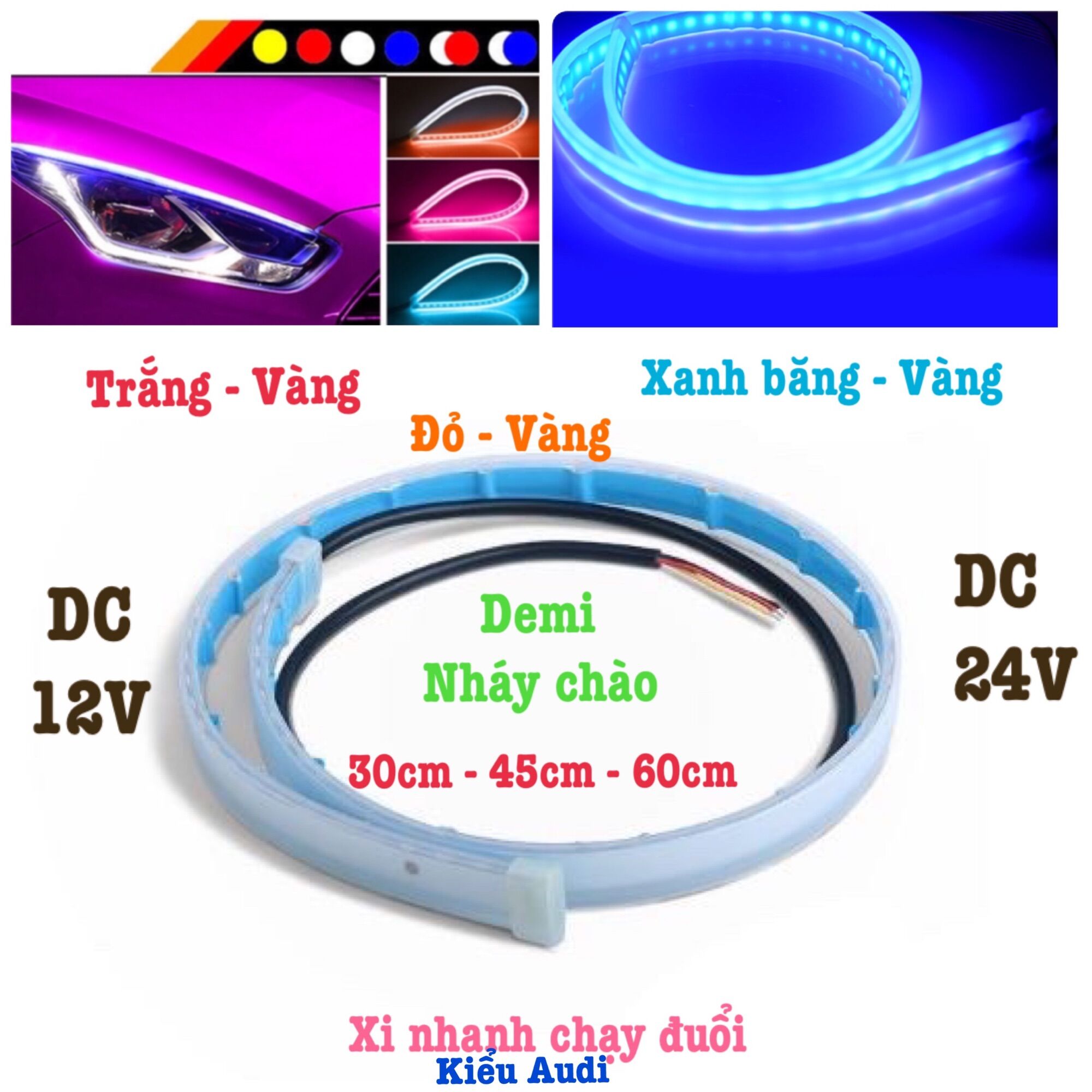 1 Dây Led Uốn Dẻo Kiểu Audi Xi Nhanh Chạy Đuổi