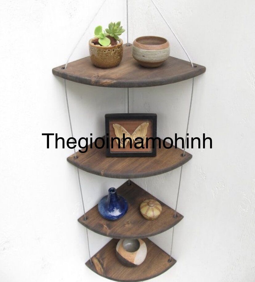 Kệ tam giác treo góc,kệ decor góc,kệ trang trí góc, kệ để đồ, giá treo, kệ treo