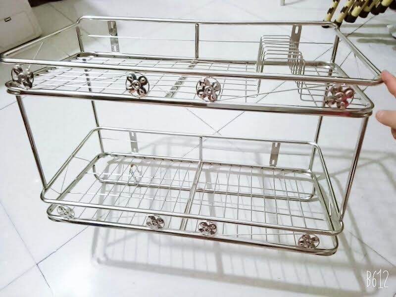 Kệ chén treo inox 2 tầng