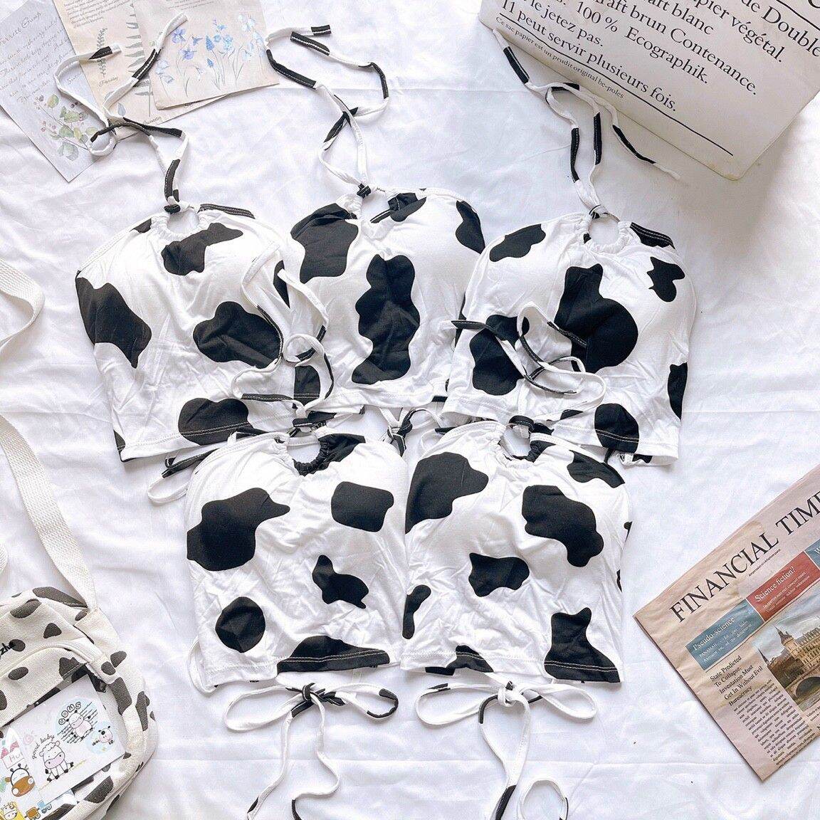 [HCM]ÁO CROPTOP YẾM BÒ SỮA(CÓ MÚT NGỰC)