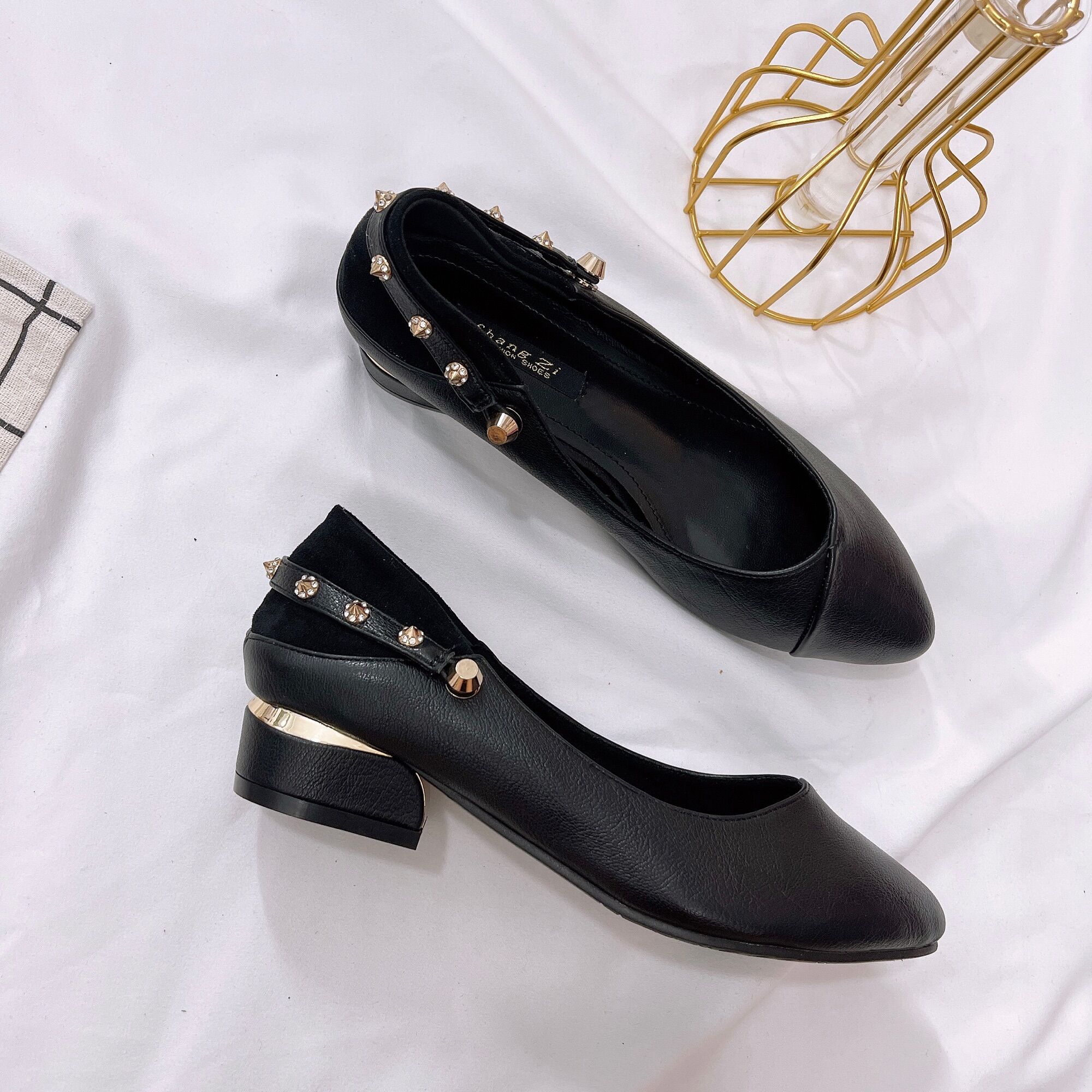 GIẦY DA NỮ BÚP BÊ ĐẾ CAO 3cm