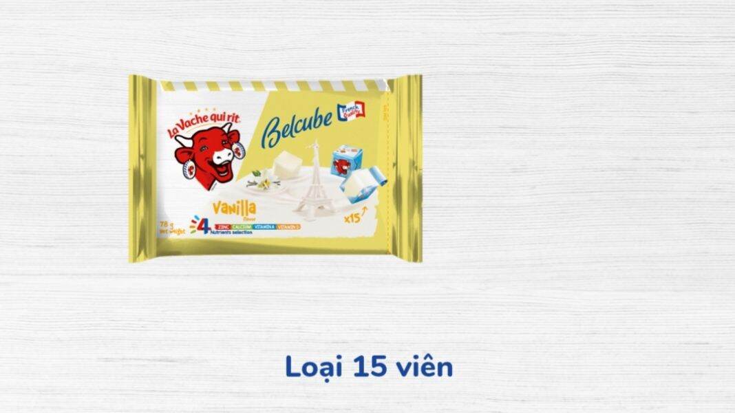 Phô mai vuông belcube vị vani 15 viên/ luôn cập nhật date mới