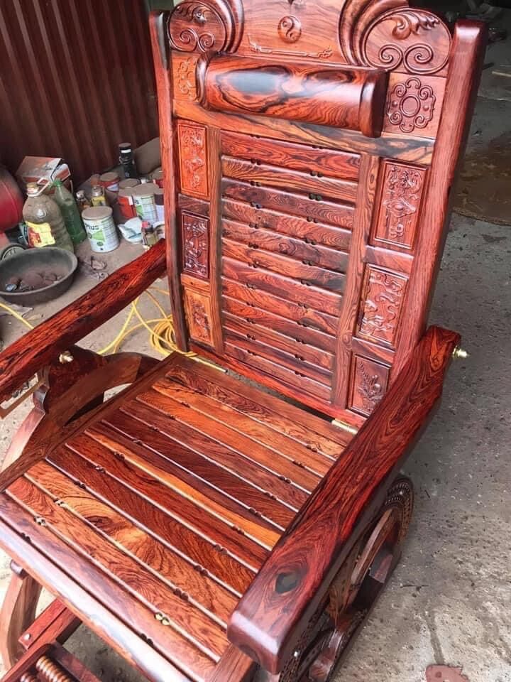 Ghế đu đưa gỗ cẩm