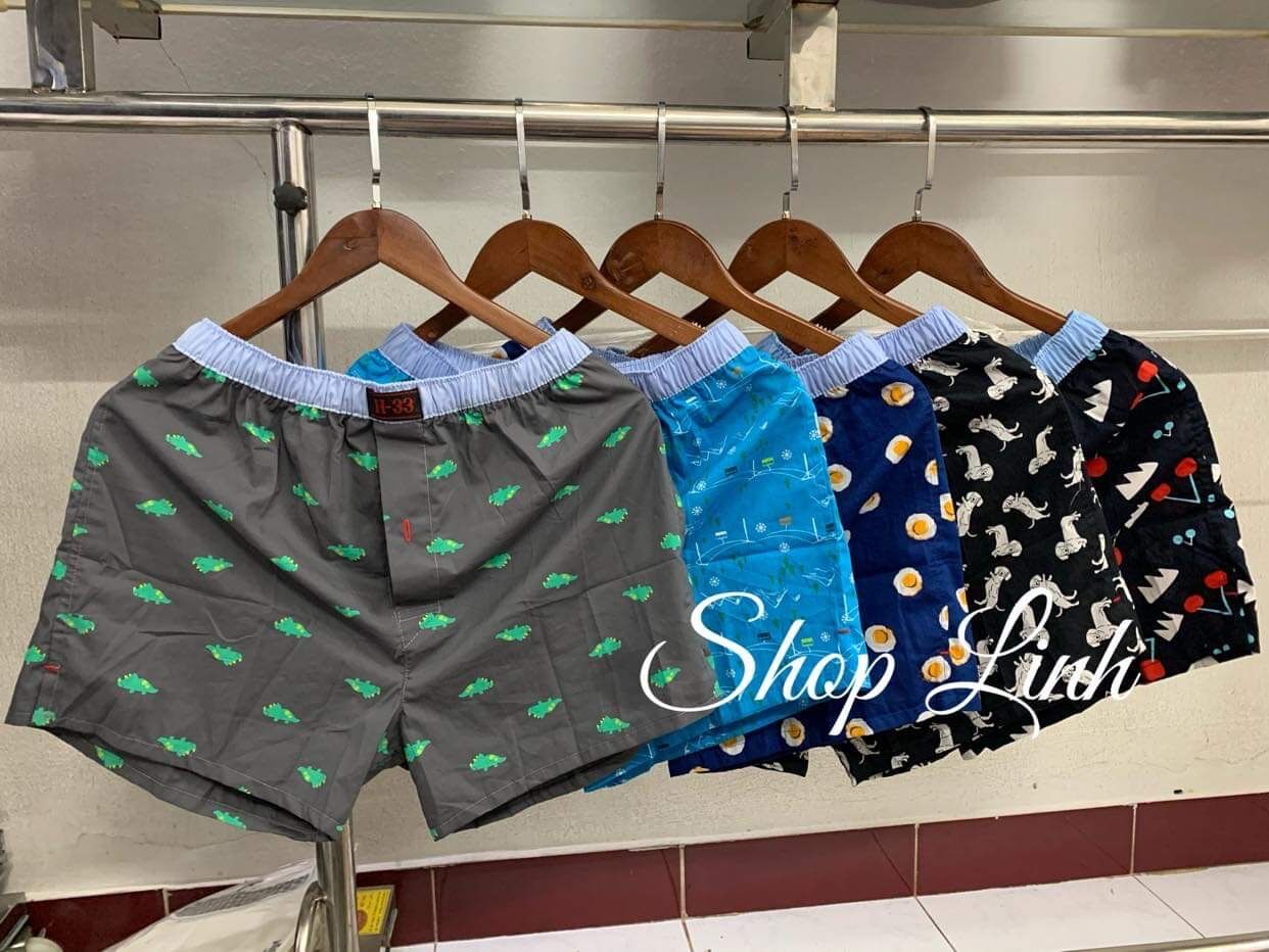 Combo 5 quần đùi ngủ nam H33. ( Combo 5 quần boxer ). Vải kate cotton mịn đẹp, thoáng mát.