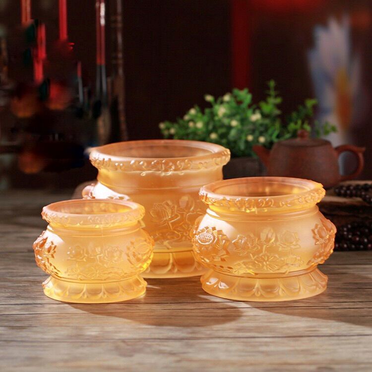 Lư hương - bát hương lưu ly hoa sen nổi