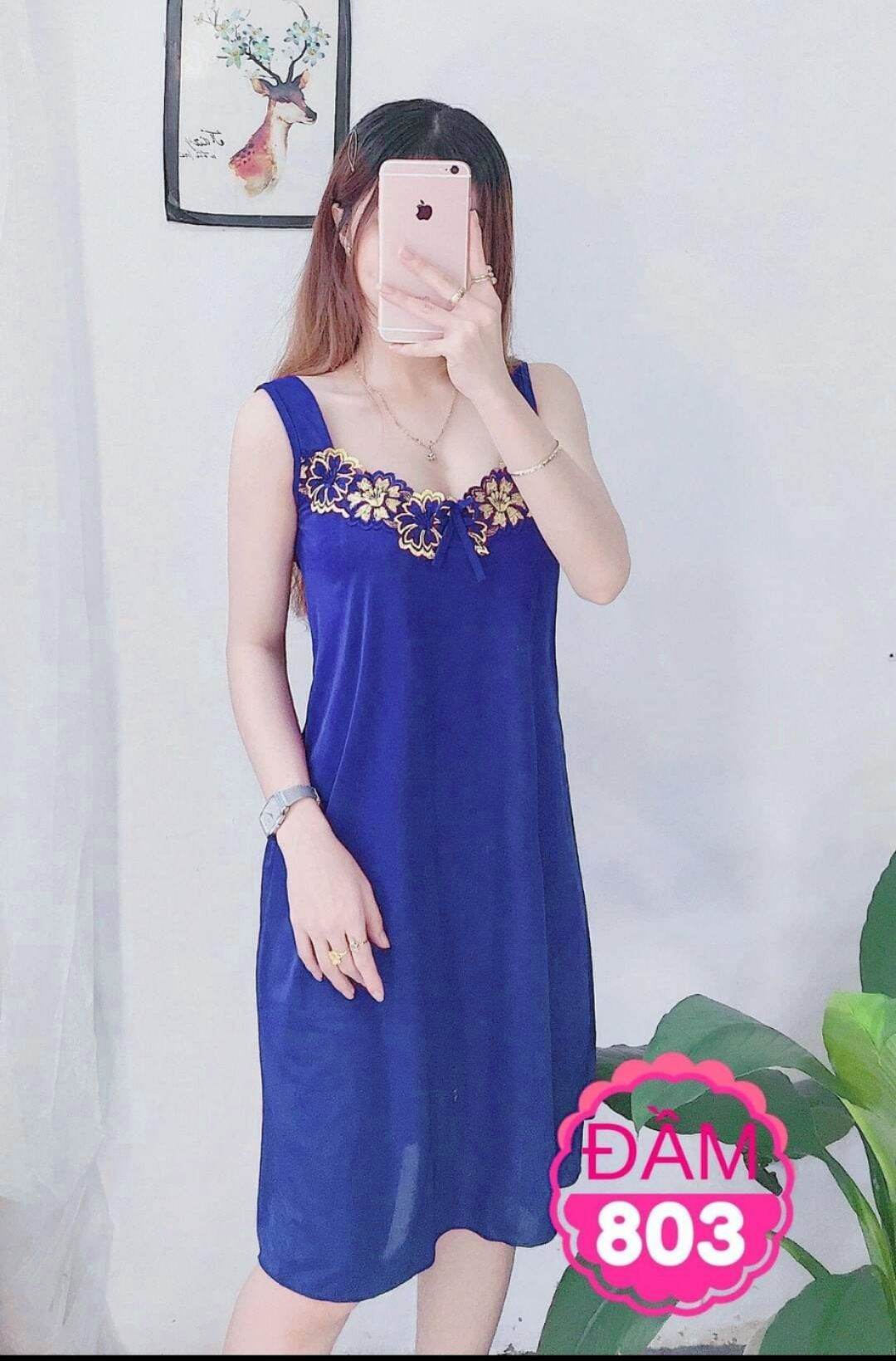 Đầm thun lạnh - đầm thun lạnh nữ - đầm ngủ - m36