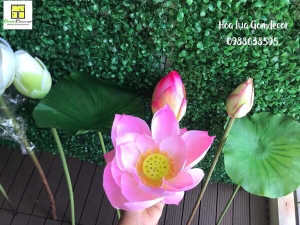 Hoa sen giả hoa lụa cao cấp đẹp bông sen giả đẹp
