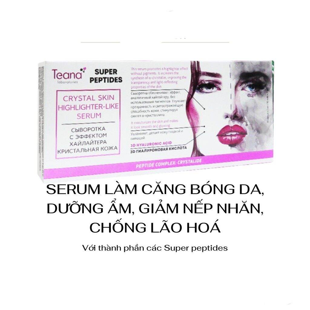 [Hcm]Serum Teana Crystal Skin Super Peptides Làm Căng Bóng Da Dưỡng Ẩm (Nguyên Họp 10 Ống)