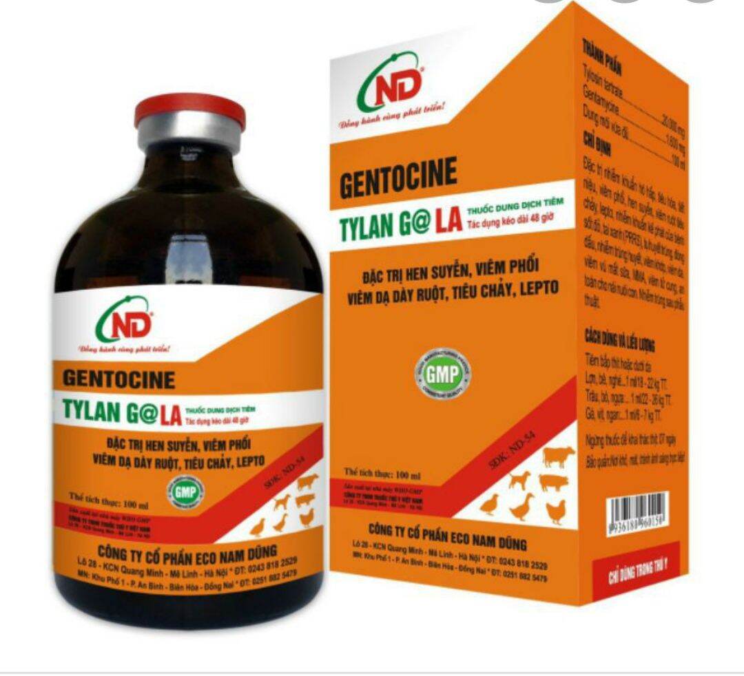 Gentocine Tylan LA 20ml hô hấp