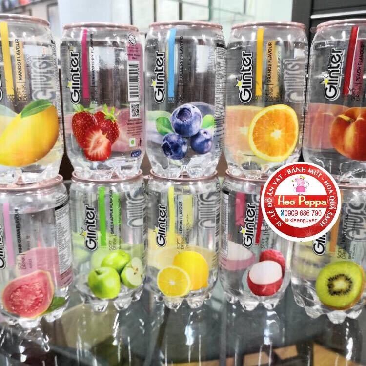 NƯỚC NGỌT CÓ GAS HƯƠNG VỊ TRÁI CÂY GLINTER MALAYSIA 24Lon/Thùng