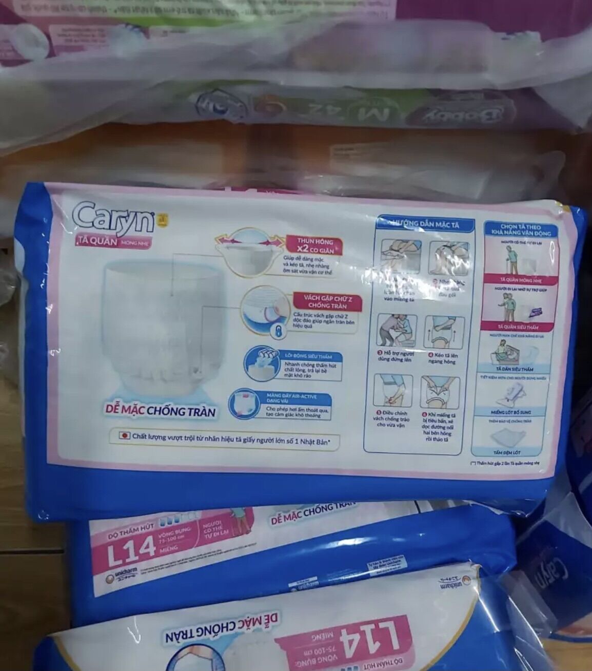 Tã quần caryn L14/M16 cho người già( bệnh)