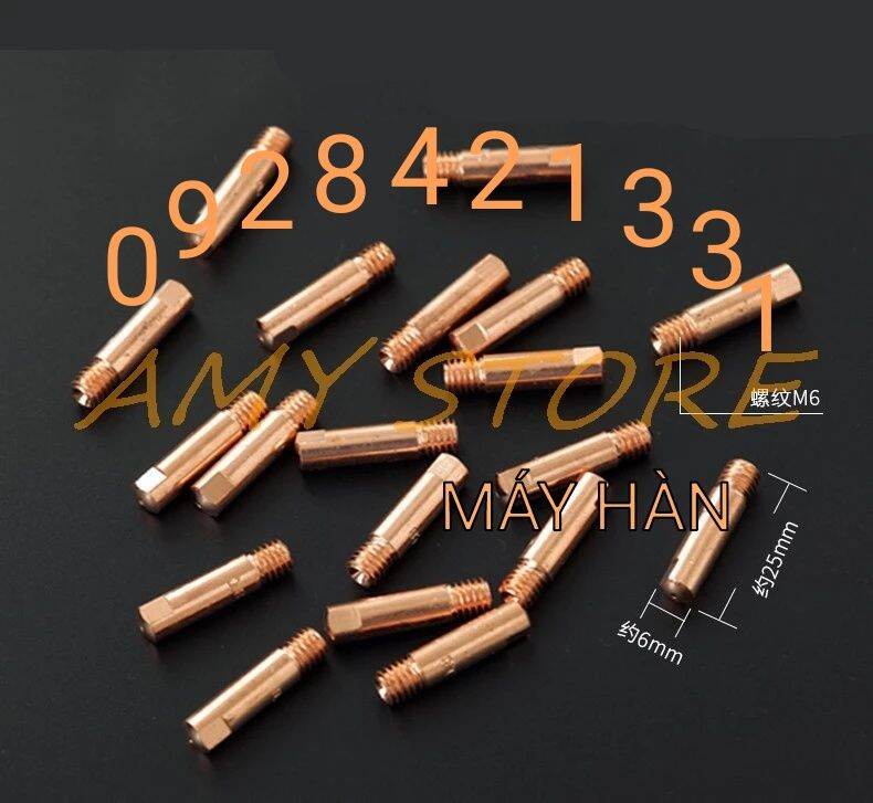 Béc hàn mig máy hàn mig mini M6×25 size 0.8/0.9/1.0/1.2 ( TÚI 10 BÉC)