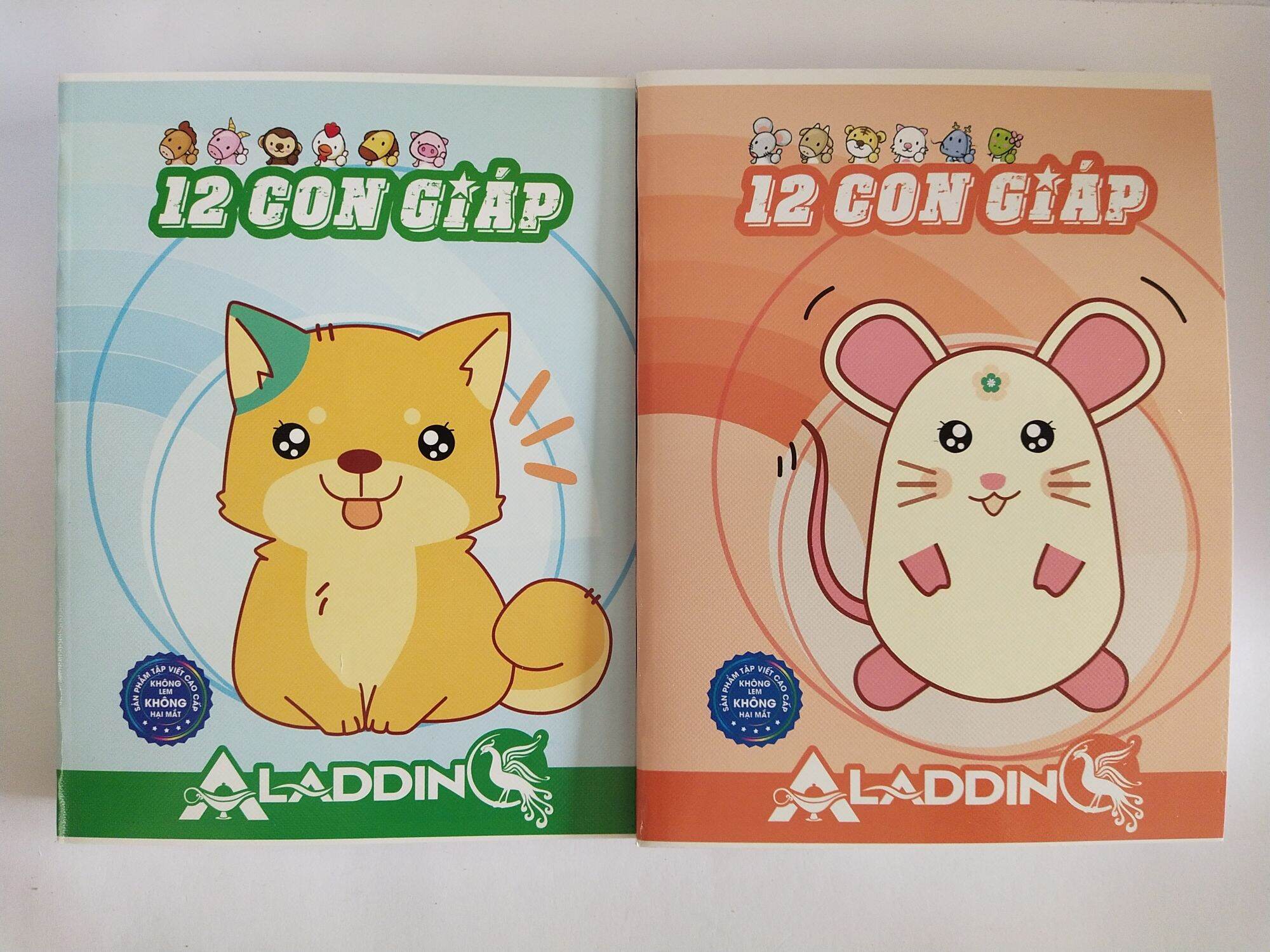 Combo 5 cuốn tập 12 con giáp 96tr 4ô và 5ô tập dầy tốt giấy trắng