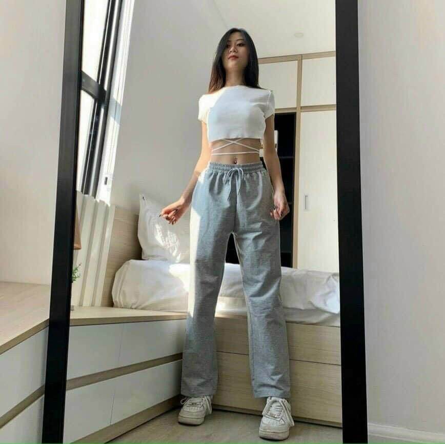 CROPTOP ÁO THUN KIỂU HỞ EO QUẤN DÂY