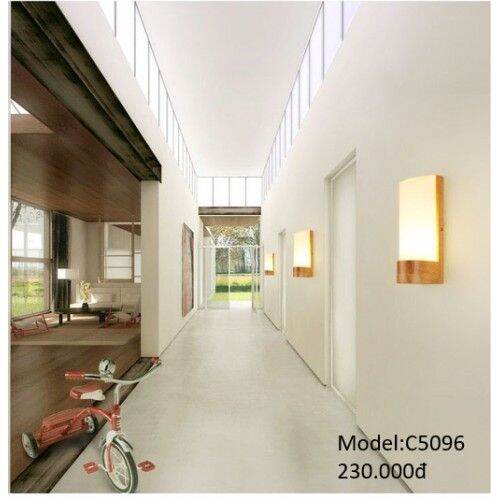 Đèn treo tường đế gỗ kết hợp bóng led 5w- đèn cầu thang- đèn gắn tường, đèn trang trí, đèn decor C5096