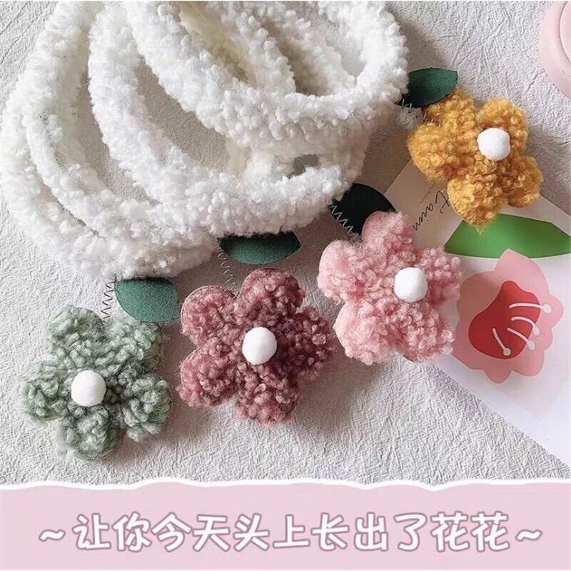 Bờm tóc lò xo gắn hoa