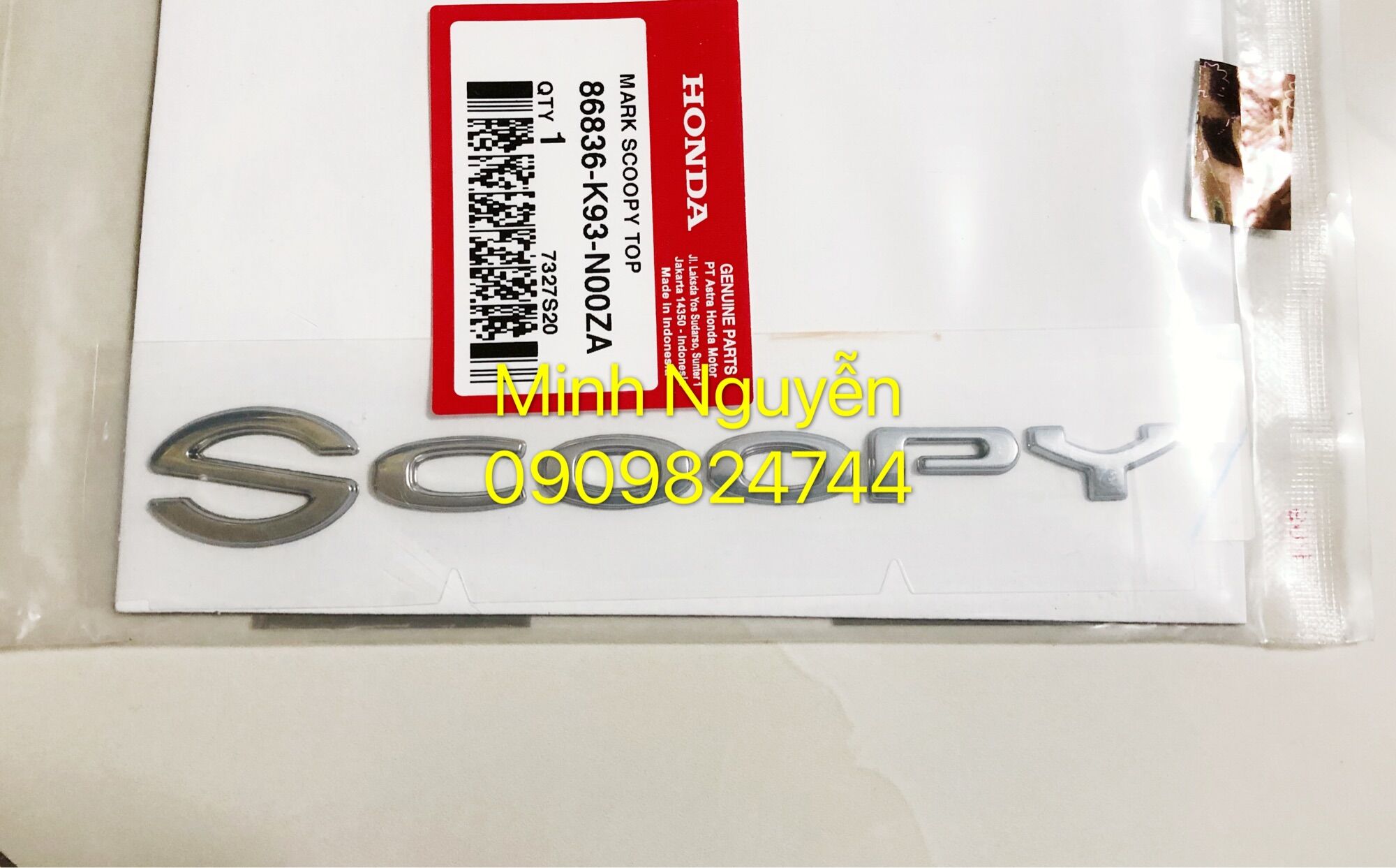 Tem chữ Scoopy chính hãng honda