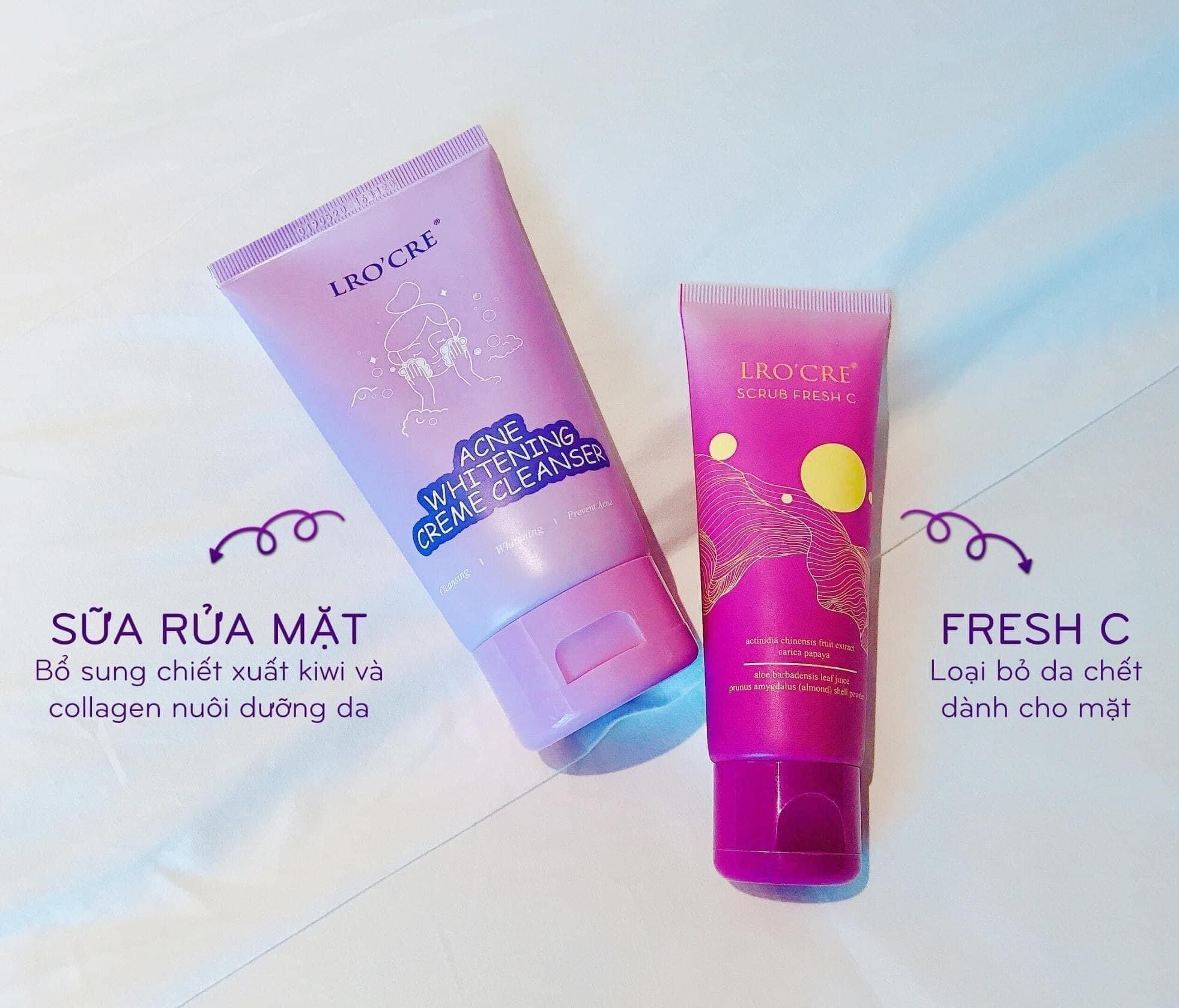 Combo sữa rửa mặt Lrocre và tẩy da chết mặt Lrocre