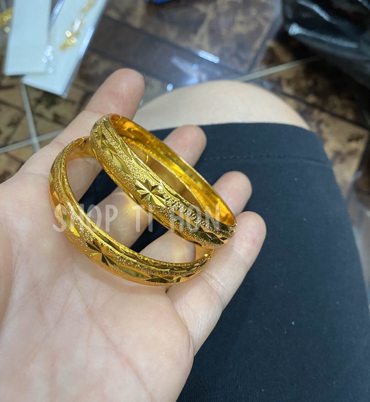 Cặp vòng tay cưới cô dâu mạ vàng 24k cao cấp