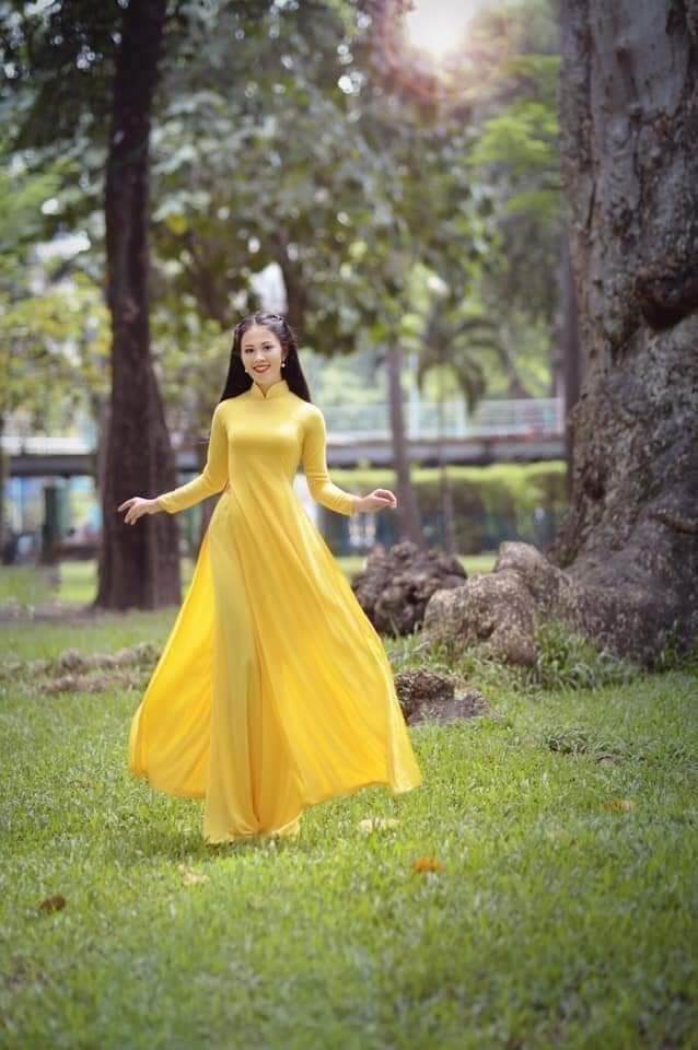Bộ Áo Dài 4 Tà Quần 2 Lớp