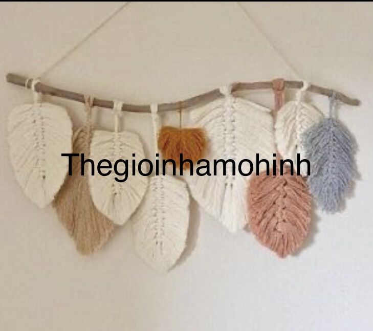 ( Bán lẻ từng lá) macrame treo trang trí decor không gian sống