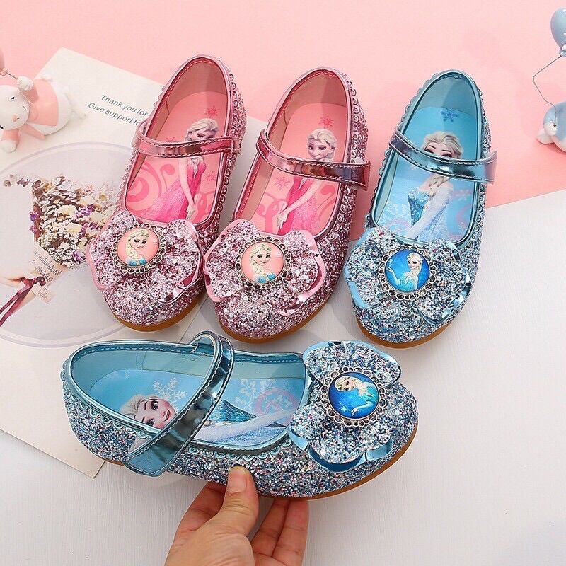 Giày búp bê công chúa elsa cho bé gái dễ thương màu Xanh-Hồng size 26-36