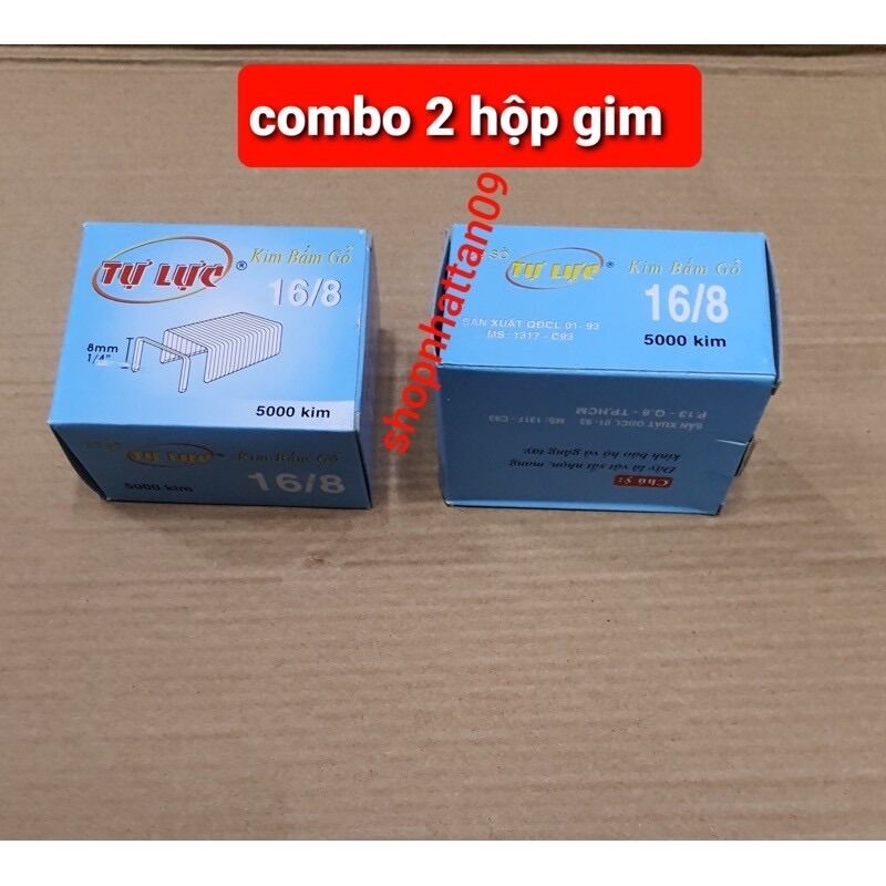 Combo 2 hộp 5000 gim 16/8 - gim bấm tự lục