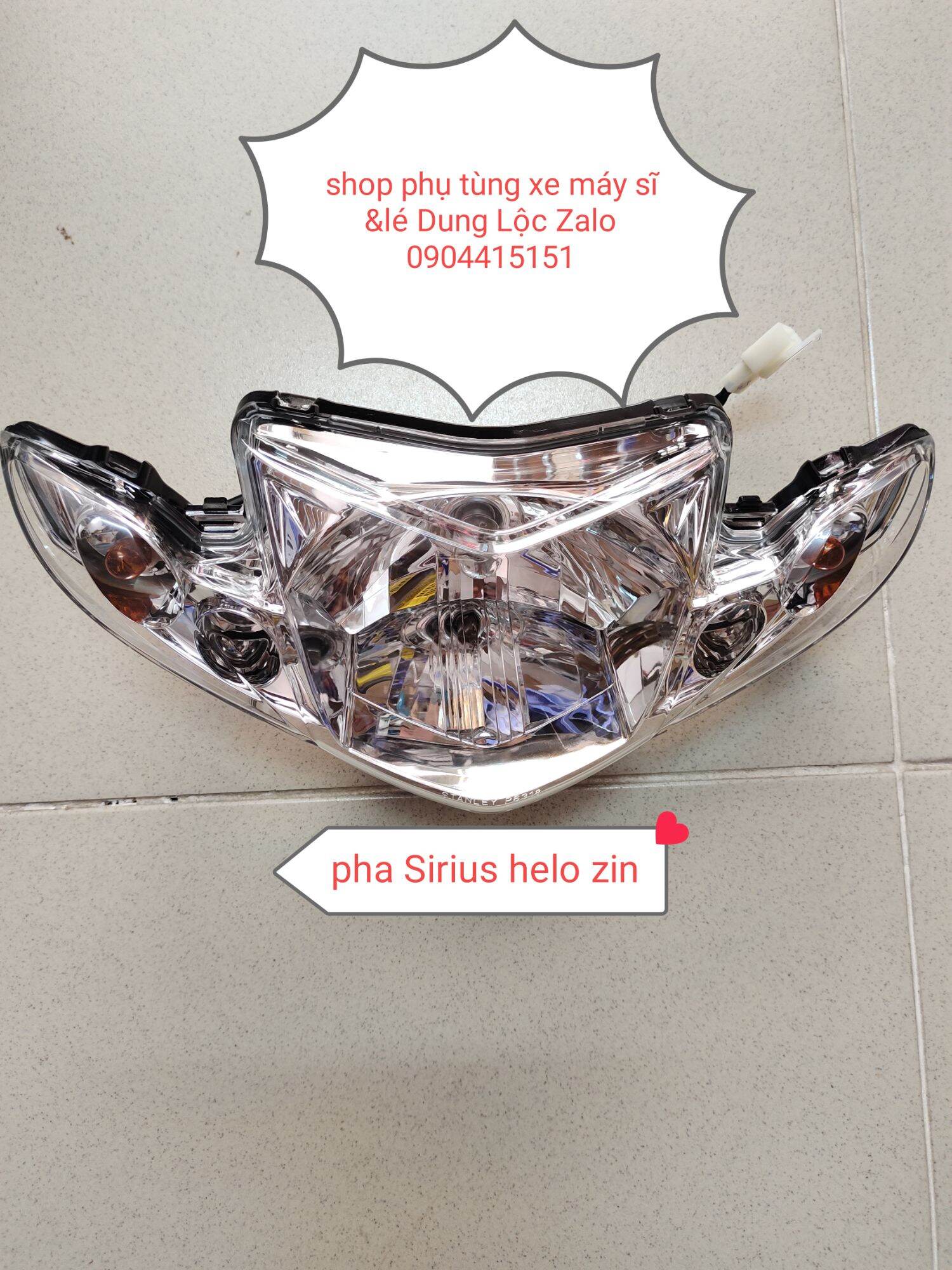 [HCM]chóa pha đèn trước Sirius  bóng nhỏ helo zin chính hãng yamaha