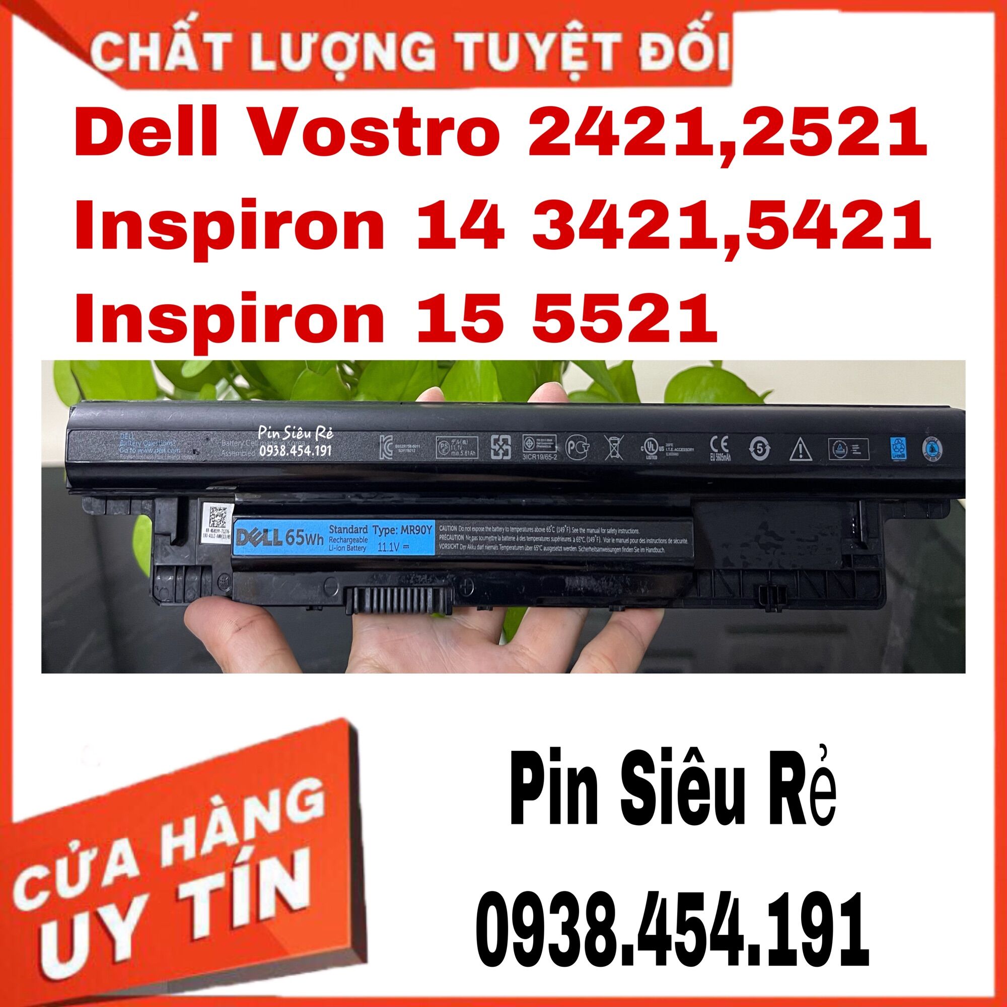 Pin dell vostro 2421 2521 inspiron 14 3421 5421 15 5521